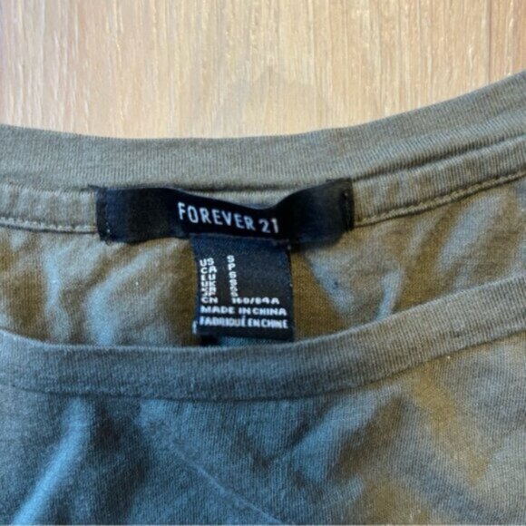 Forever 21 Olive Tank Top with Studded Details - Picture 3 of 4